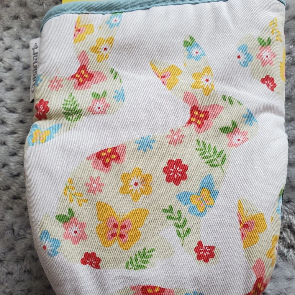 Cuisinart 2PK Mini Oven Mitts Easter Bunny Floral Butterfly‎ Heat Resistant NEW